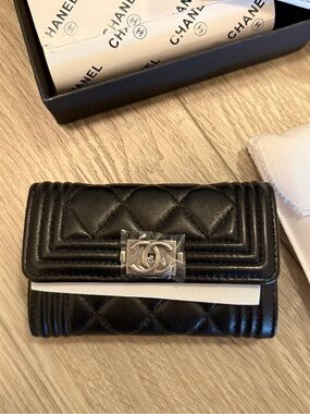 BOY lamb skin FLAP CARD HOLDER
